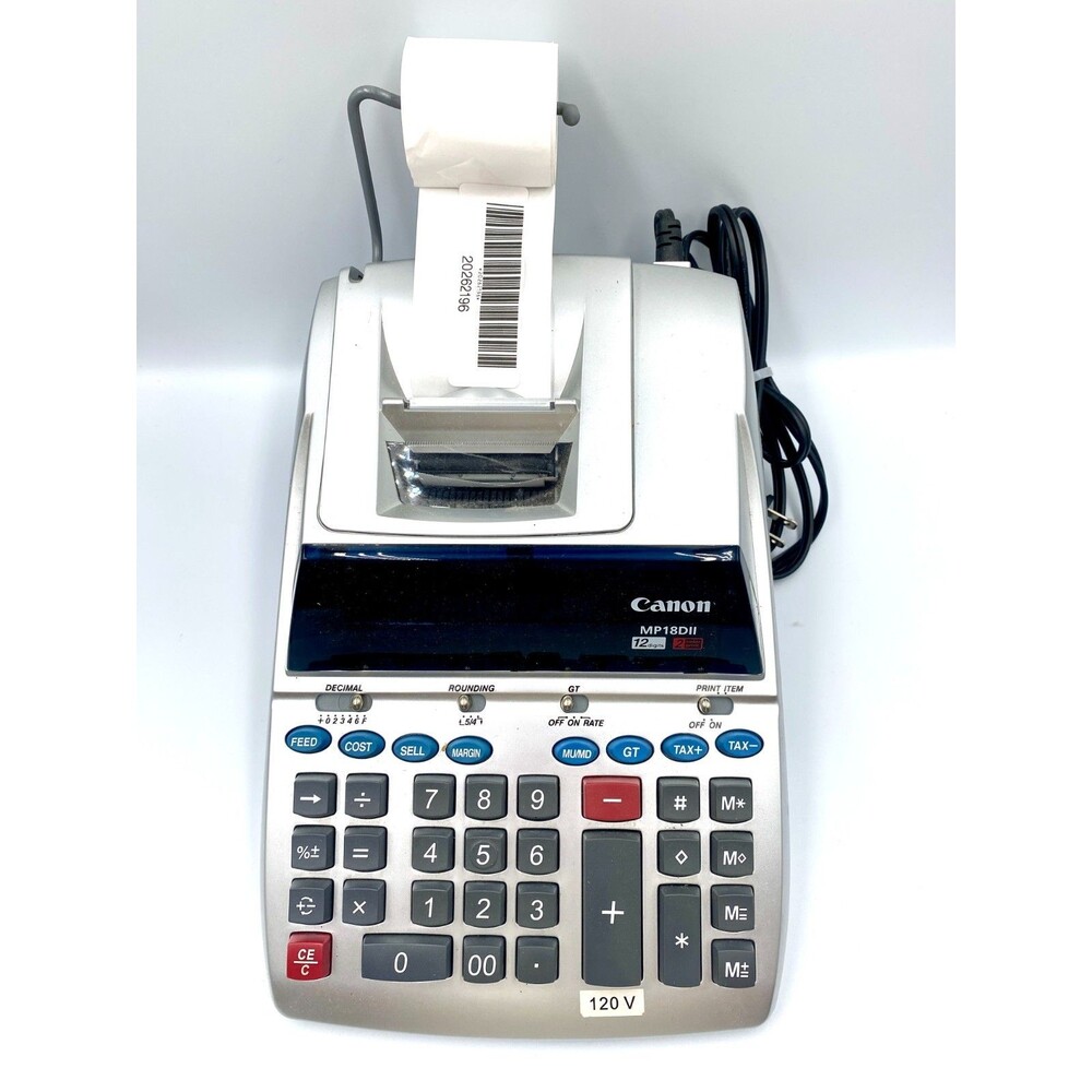 Canon MP18DII Printing Calculator 12 Digit Desktop Adding Machine Tested Working - Picture 2 of 5